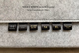 Customizable Satin Clothing Size Labels: Black Satin with MILKY WHITE or GOLD Print - Pick a size or add your own