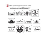 White Silky Satin labels with crisp RED ink